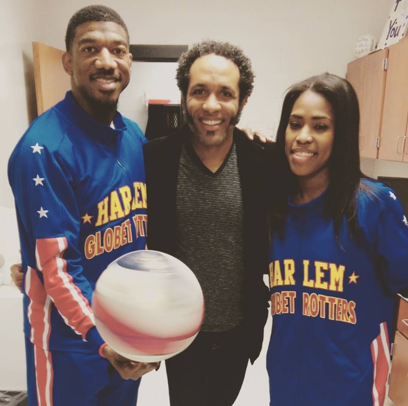 Bucket and TNT from the Harlem Globetrotters